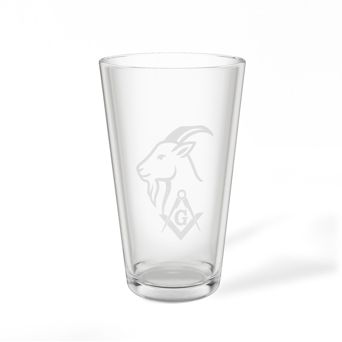 Master Mason Blue Lodge Pint Glass - Square & Compass G with Goat