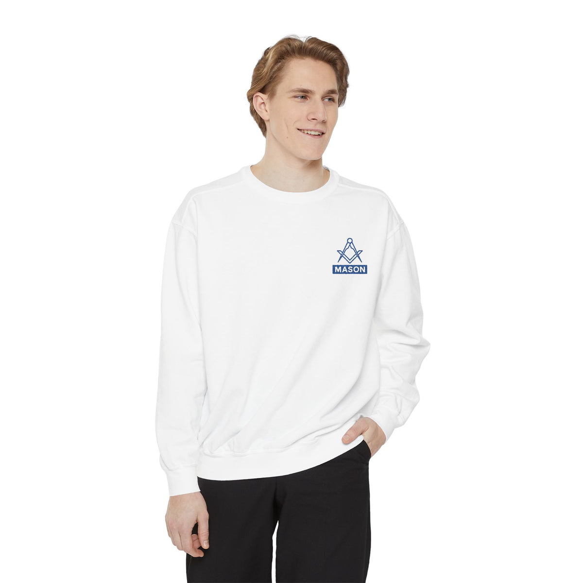 Master Mason Blue Lodge Sweatshirt - Classic Mason Square & Compass Design - Bricks Masons