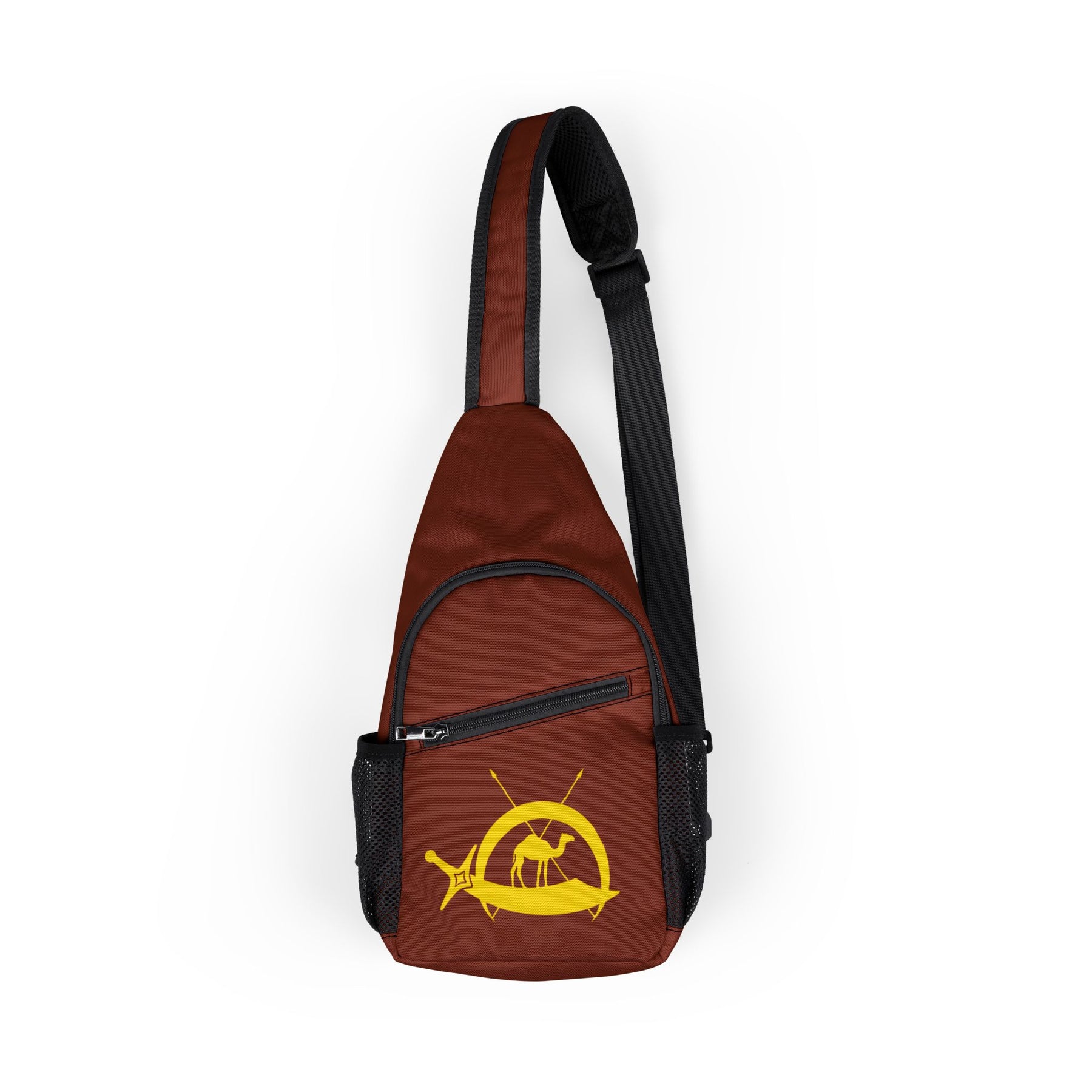 DOKO Crossbody Bag - Maroon Nylon With Multiple Pockets - Bricks Masons