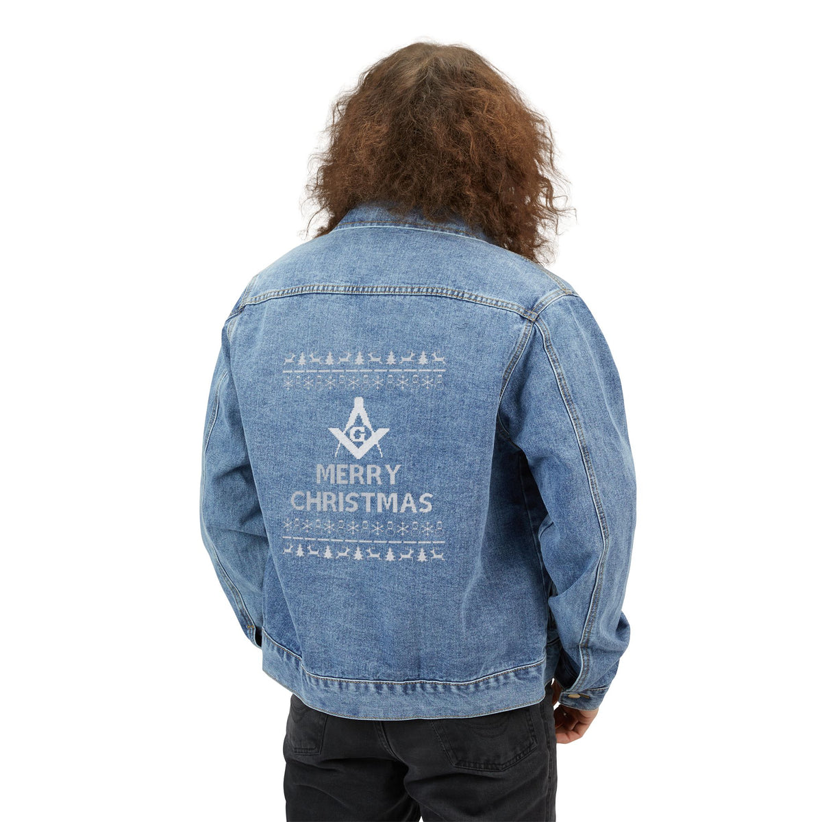Master Mason Blue Lodge Jacket - Merry Christmas Square and Compass G - Bricks Masons