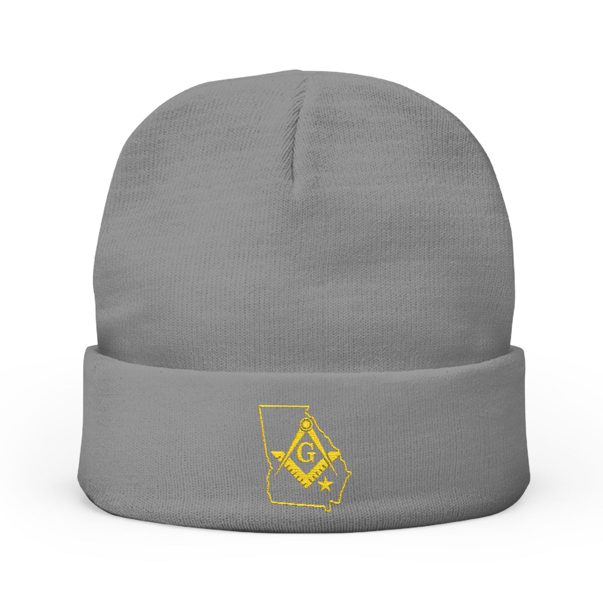 Master Mason Blue Lodge Beanie - Knit Embroidery Georgia Mason - Bricks Masons