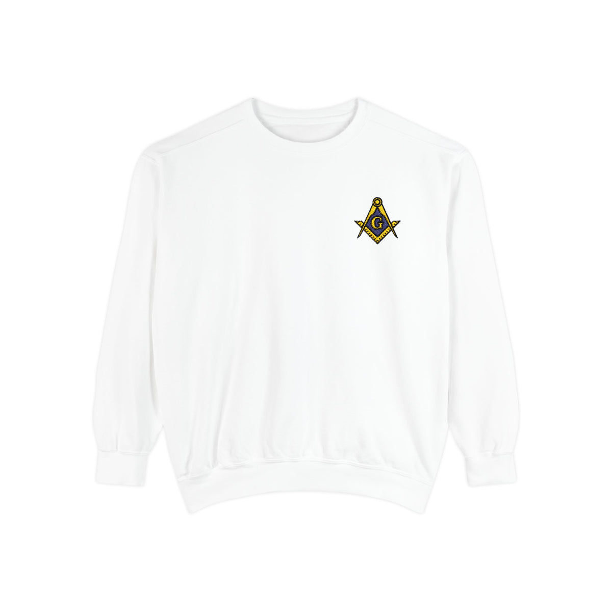 Master Mason Blue Lodge Sweatshirt - Embroidered Emblem Square & Compass G - Bricks Masons