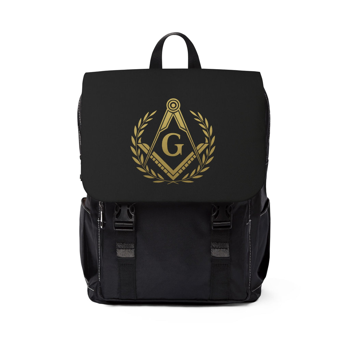 Master Mason Blue Lodge Backpack - Gold Square & Compass G With Wreath - Bricks Masons