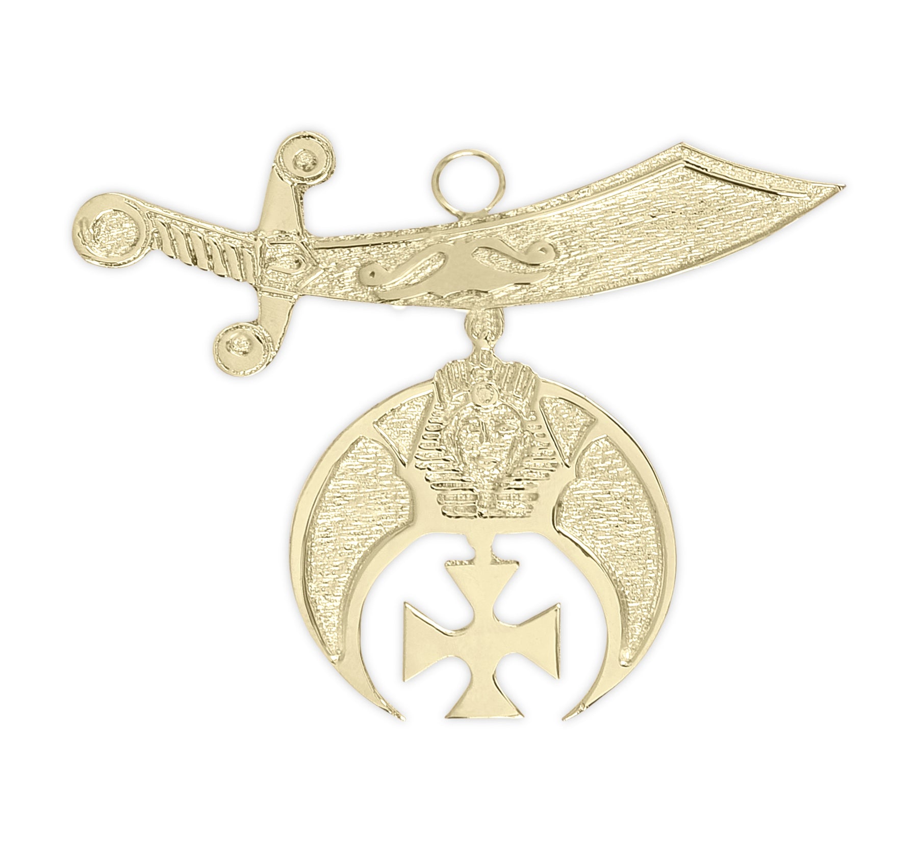 Shriners Collar Jewel - Pure Brass Gold Plated - Bricks Masons