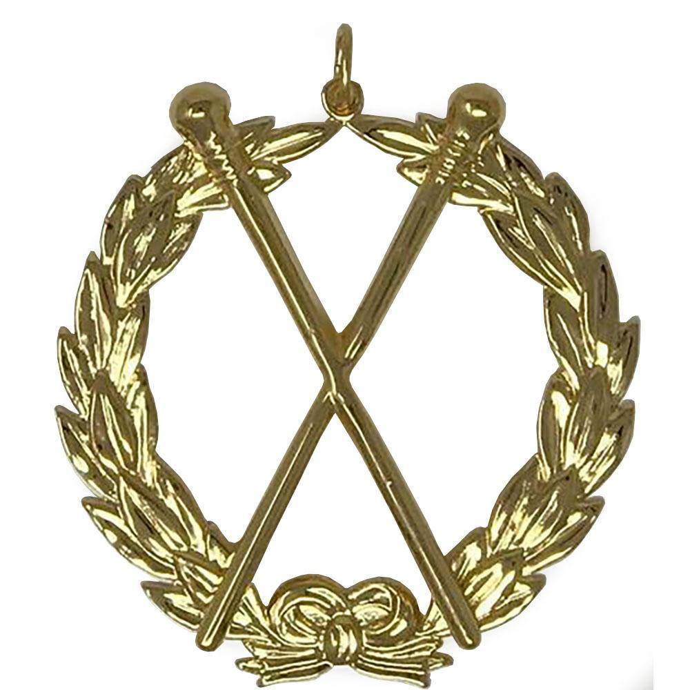 Grand Master of Ceremonies Blue Lodge Officer Collar Jewel - Gold Metal - Bricks Masons