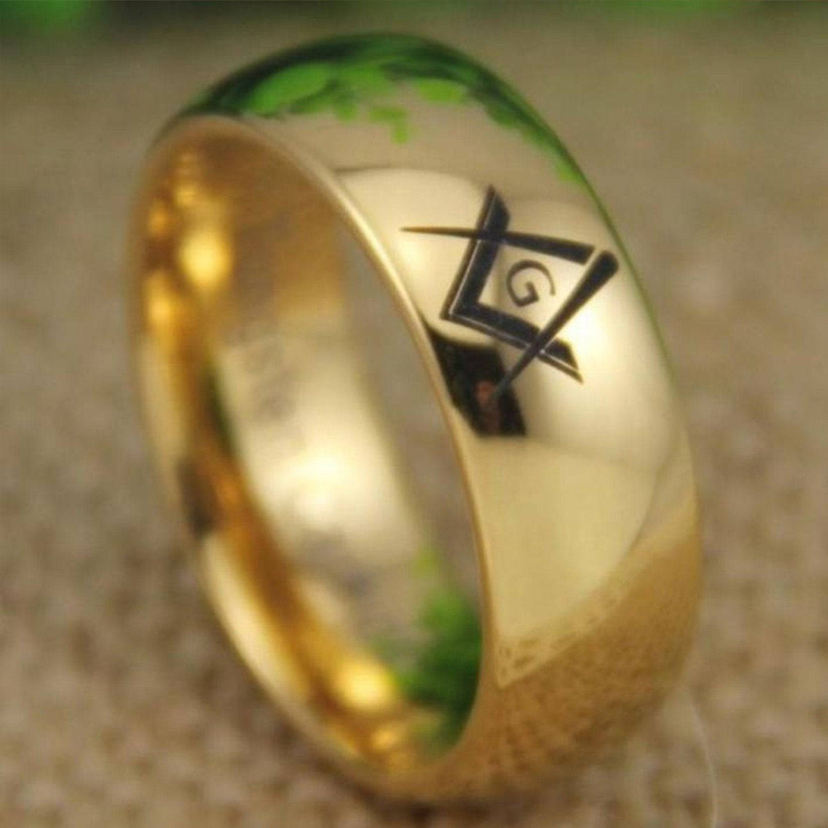 Master Mason Blue Lodge Ring - Gold Color - Bricks Masons