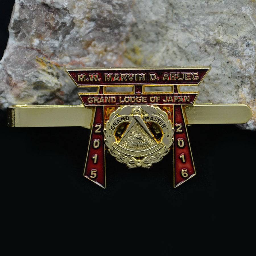 Grand Master Blue Lodge Tie Bar - M.W MARVIN D. ABUEG Grand Lodge of Japan - Bricks Masons
