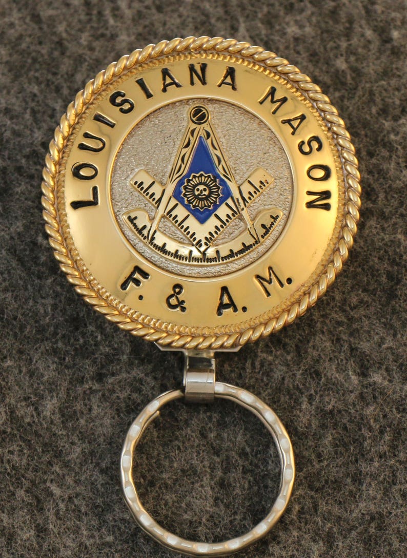 Past Master Blue Lodge Keychain - Handcrafted Louisiana Mason F. & A. M. - Bricks Masons