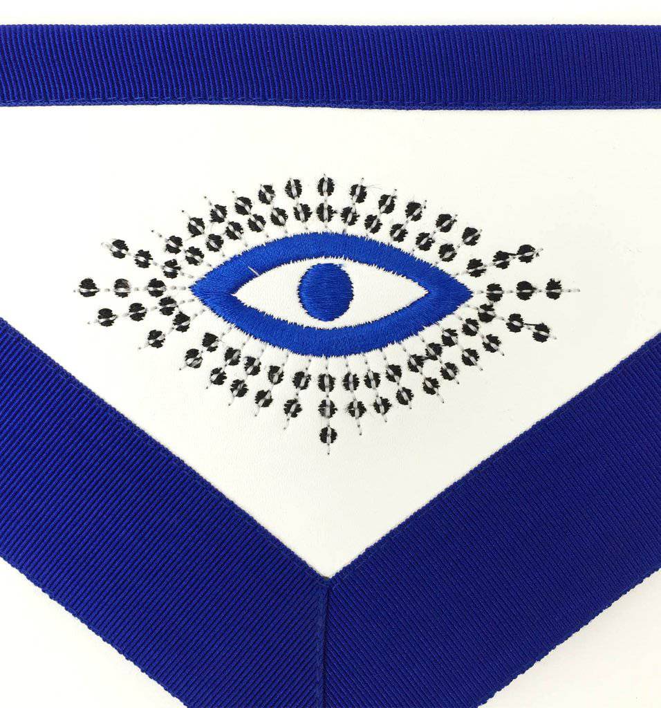 Master Mason Blue Lodge Apron - White & Royal Blue - Bricks Masons