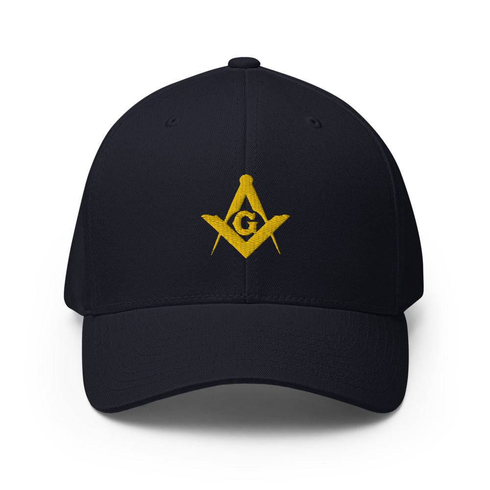 Master Mason Blue Lodge Baseball Cap - Square and Compass G Golden Embroidery - Bricks Masons