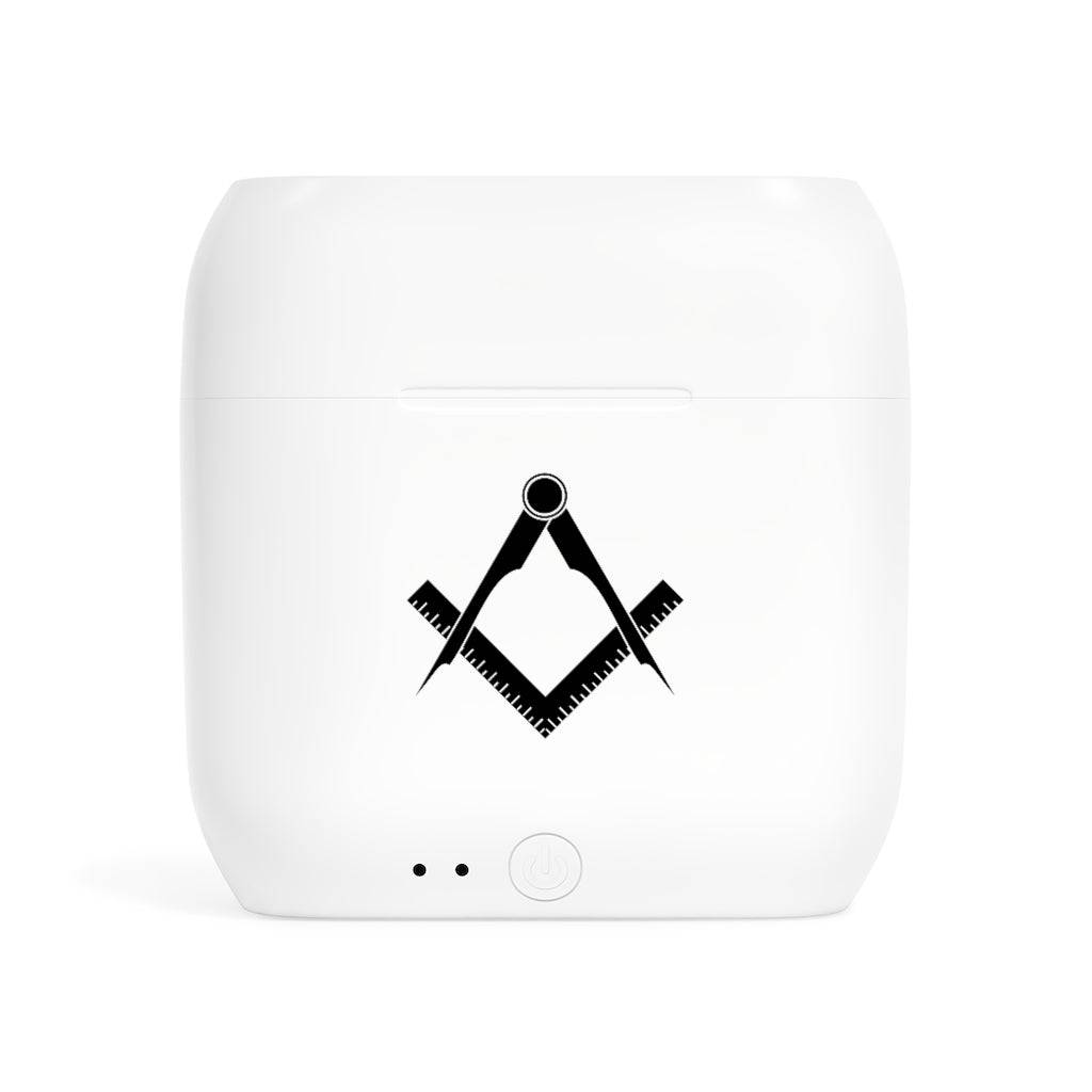 Master Mason Blue Lodge Earbud - Wireless Square & Compass - Bricks Masons