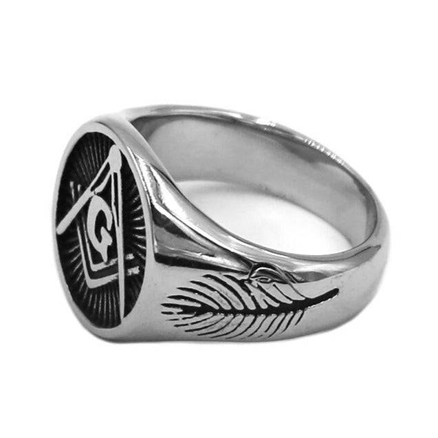 Master Mason Blue Lodge Ring - Vintage Square and Compass G - Bricks Masons