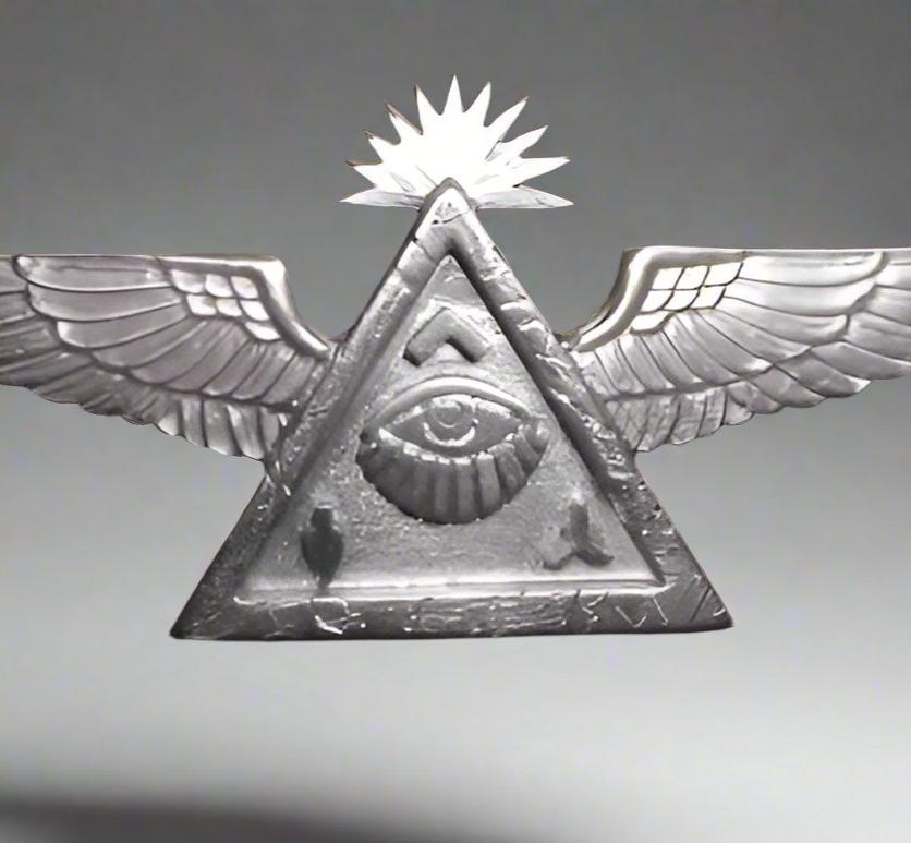 Eye of Providence Pin - All-Seeing Eye & Wings - Bricks Masons