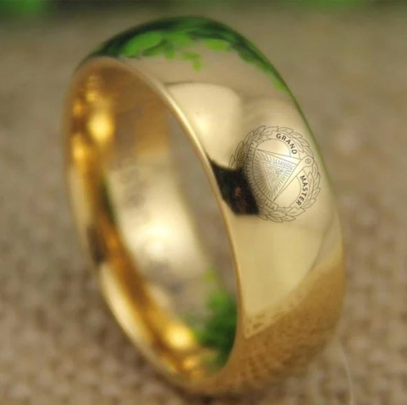 Grand Master Blue Lodge Ring - Gold Color - Bricks Masons