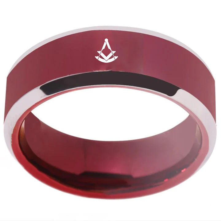 Past Master Blue Lodge Ring - Red Color - Bricks Masons