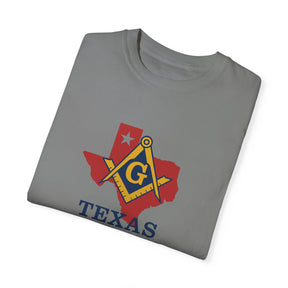 Master Mason Blue Lodge T-Shirt - Texas Mason Garment-Dyed Tee - Bricks Masons