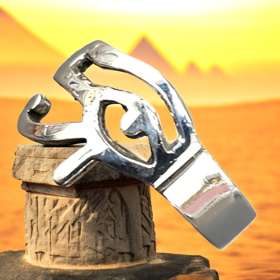 Egyptian Eye of Horus Ring in Silver 1.5 cm 4 g Art 1010 - Bricks Masons