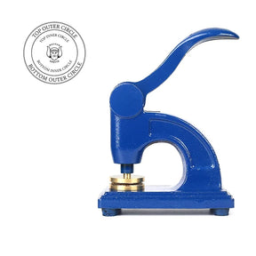 Grotto M.O.V.P.E.R. Long Reach Seal Press - Heavy Embossed Stamp Blue Color Customizable - Bricks Masons