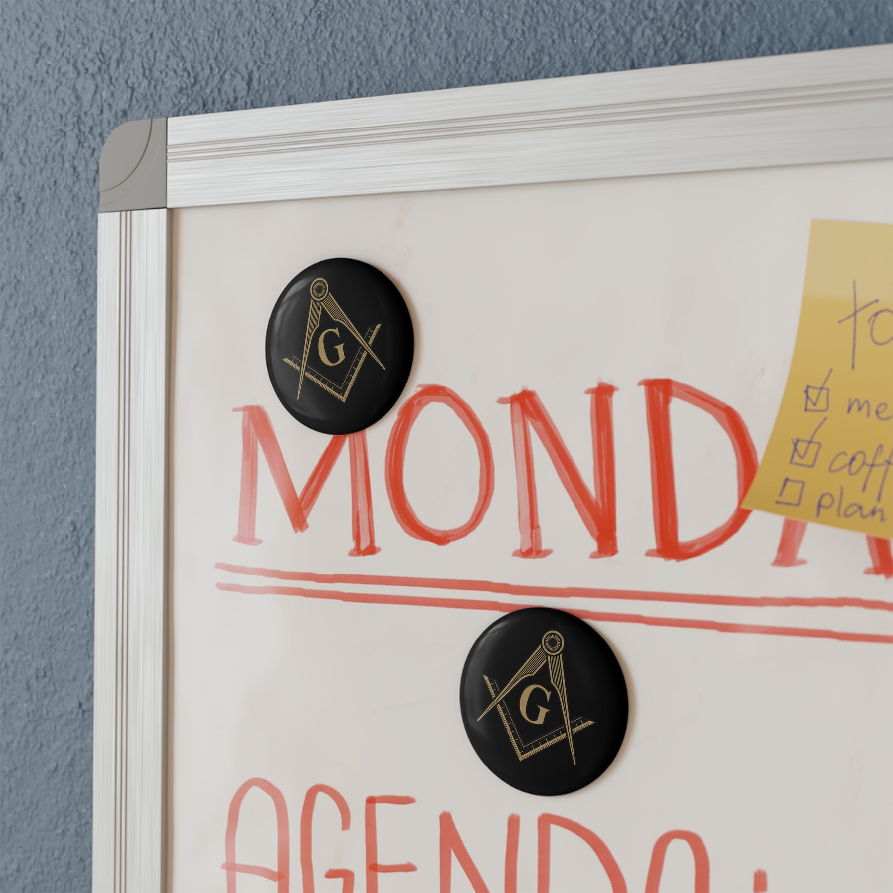 Master Mason Blue Lodge Magnet - Decorative Refrigerator - Bricks Masons