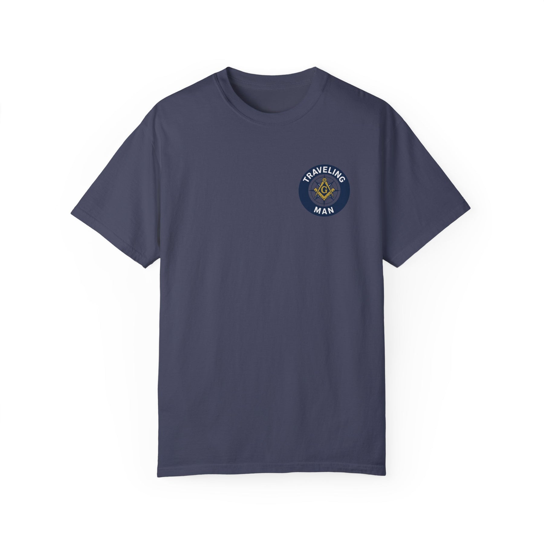 Master Mason Blue Lodge T-Shirt - Traveling Mason Garment-Dyed Tee - Bricks Masons