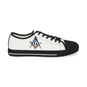 Master Mason Blue Lodge Sneaker - Low Top Sneaker Black & White USA Flag - Bricks Masons