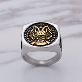 33rd Degree Scottish Rite Ring - Silver & Gold - Bricks Masons