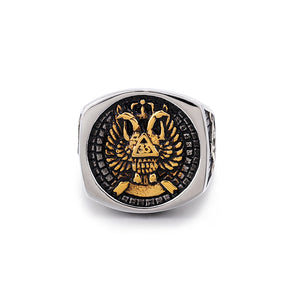 33rd Degree Scottish Rite Ring - Silver & Gold - Bricks Masons