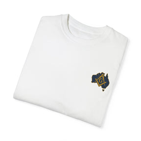 Master Mason Blue Lodge Australia Jurisdiction T-Shirt - Mason Garment-Dyed Tee - Bricks Masons