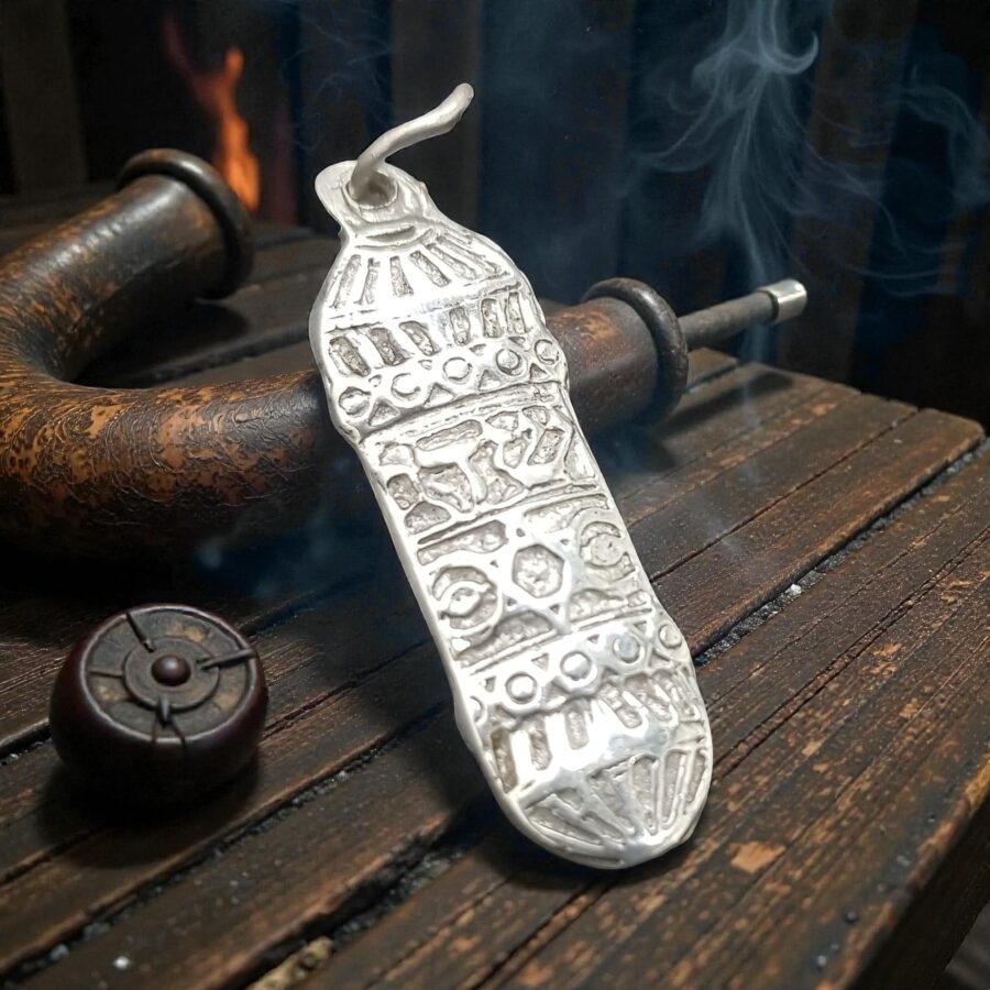Mezuzah Pendant Scriptures In Silver 2.7 X 1.5 Cm 5 Gr Art 1076 - Bricks Masons
