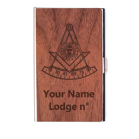 Past Master Blue Lodge California Regulation Business Card Holder - (RFID Protection) - Bricks Masons