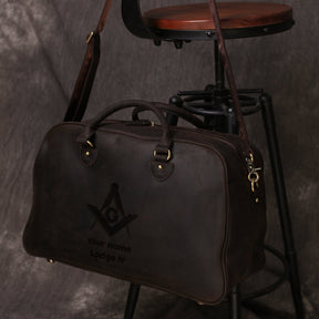 Master Mason Blue Lodge Travel Bag - Dark Brown & Camel