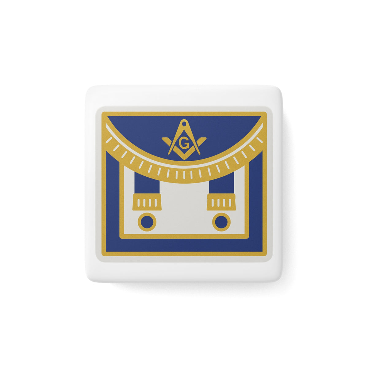 Master Mason Blue Lodge Magnet - Porcelain With Magnet - Bricks Masons