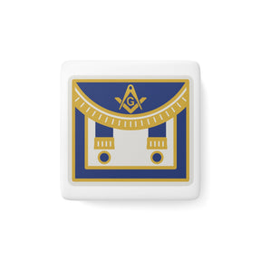 Master Mason Blue Lodge Magnet - Porcelain With Magnet - Bricks Masons