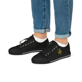 Master Mason Blue Lodge Sneaker - Low Top Sneaker Black & White Georgia Map Mason - Bricks Masons