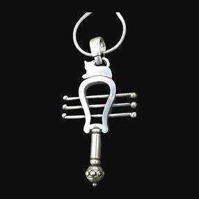 Egyptian Sistrum Pendant of the Goddess Isis 4 cm 11 g Silver Art 1217 - Bricks Masons
