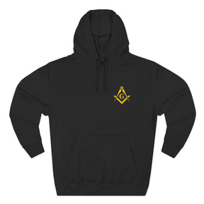 Master Mason Blue Lodge Hoodie - Three-Panel Fleece Embroidered S&C with G - Bricks Masons