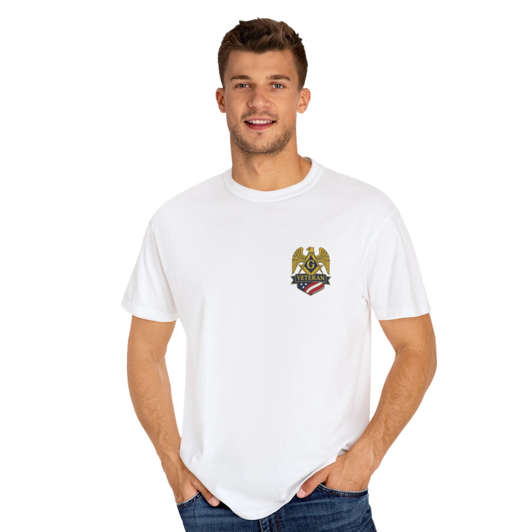 Master Mason Blue Lodge T-Shirt - Veteran Mason Garment-Dyed Tee - Bricks Masons