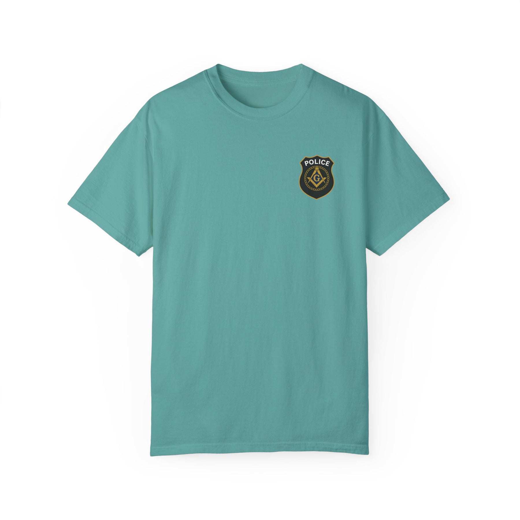 Master Mason Blue Lodge T-Shirt - Police Mason Garment-Dyed Tee - Bricks Masons