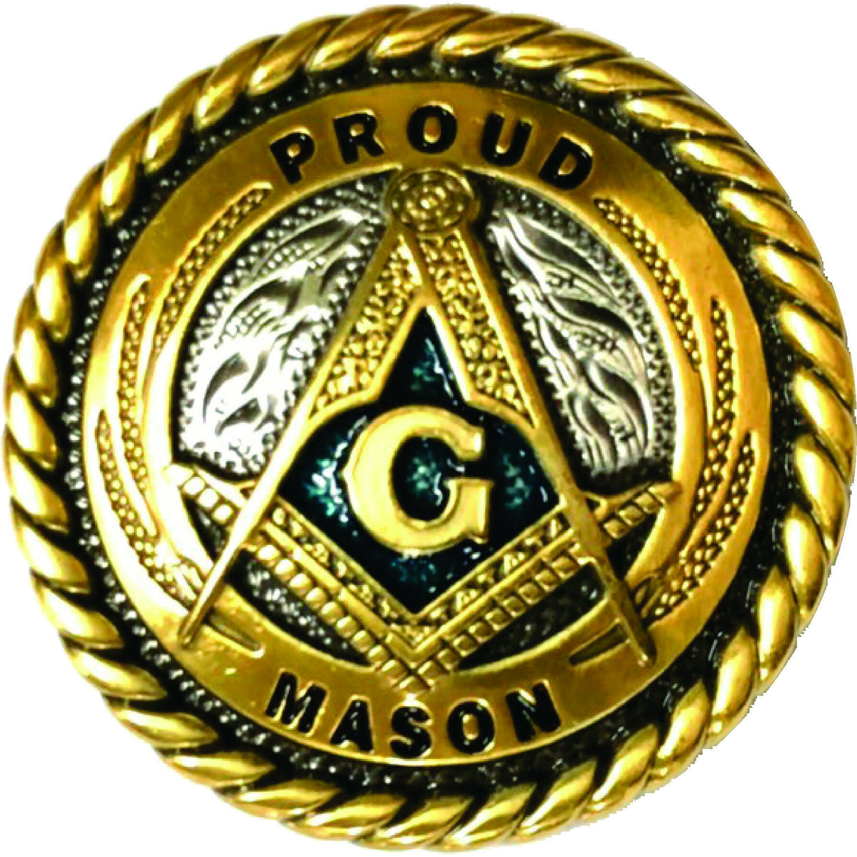 Master Mason Blue Lodge Door Knob - Gold Square & Compass Set of 6 - Bricks Masons