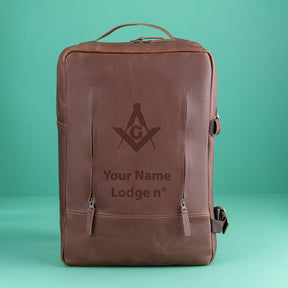 Master Mason Blue Lodge Backpack - Brown Handmade Leather