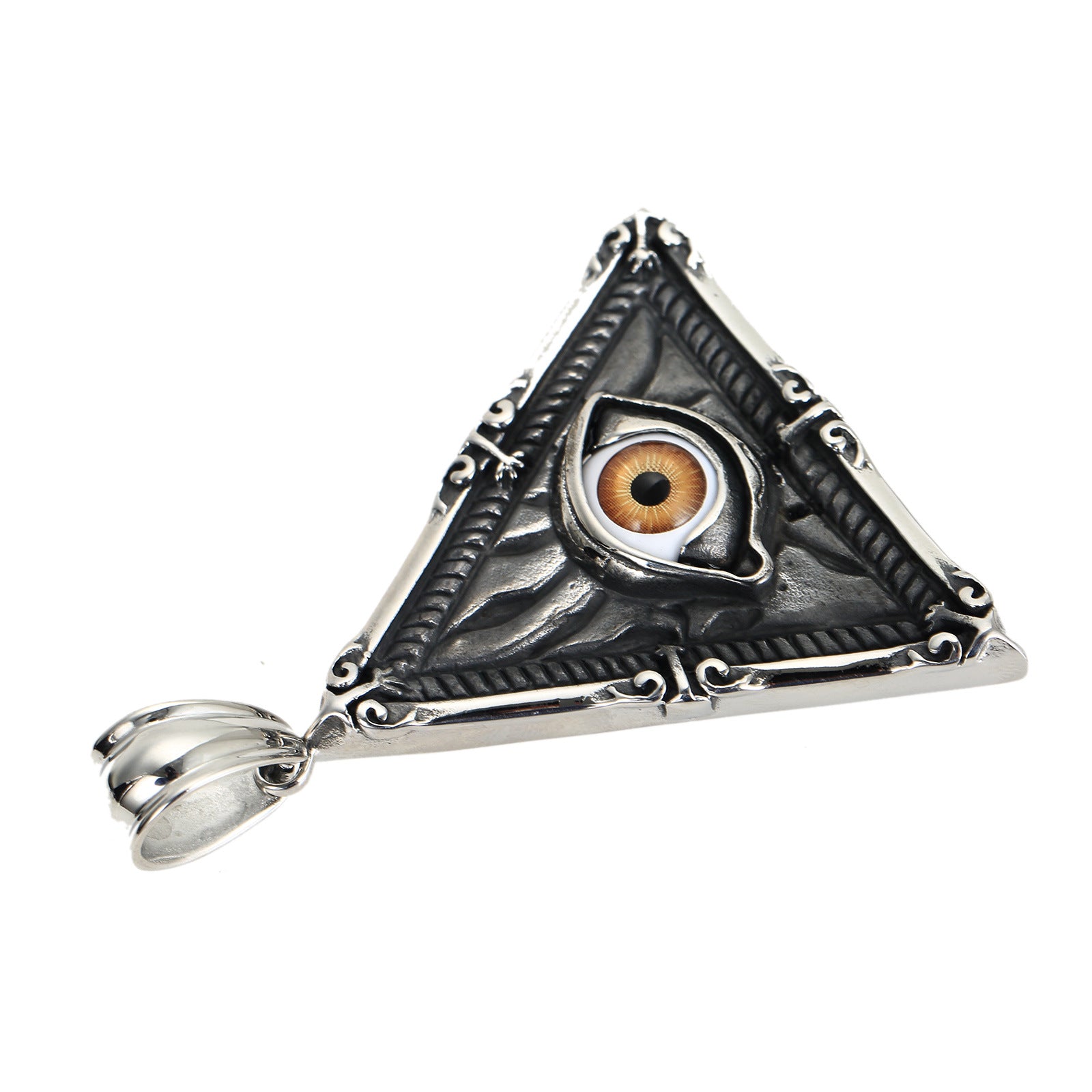 Eye Of Providence Necklace - All Seeing Eye Stainless Steel Pendant - Bricks Masons