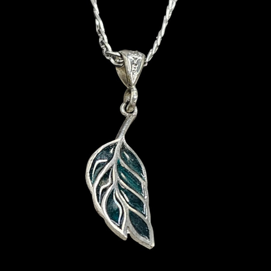 Masonic Pendant Enameled Acacia Leaf in Silver 3 cm Art 1338 - Bricks Masons