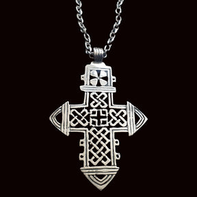 Rastafari Coptic Cross Pendant In Silver 6 X 4 Cm 13 Gr Art 1348 - Bricks Masons
