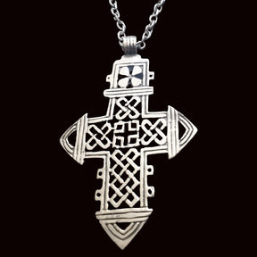 Rastafari Coptic Cross Pendant In Silver 6 X 4 Cm 13 Gr Art 1348 - Bricks Masons