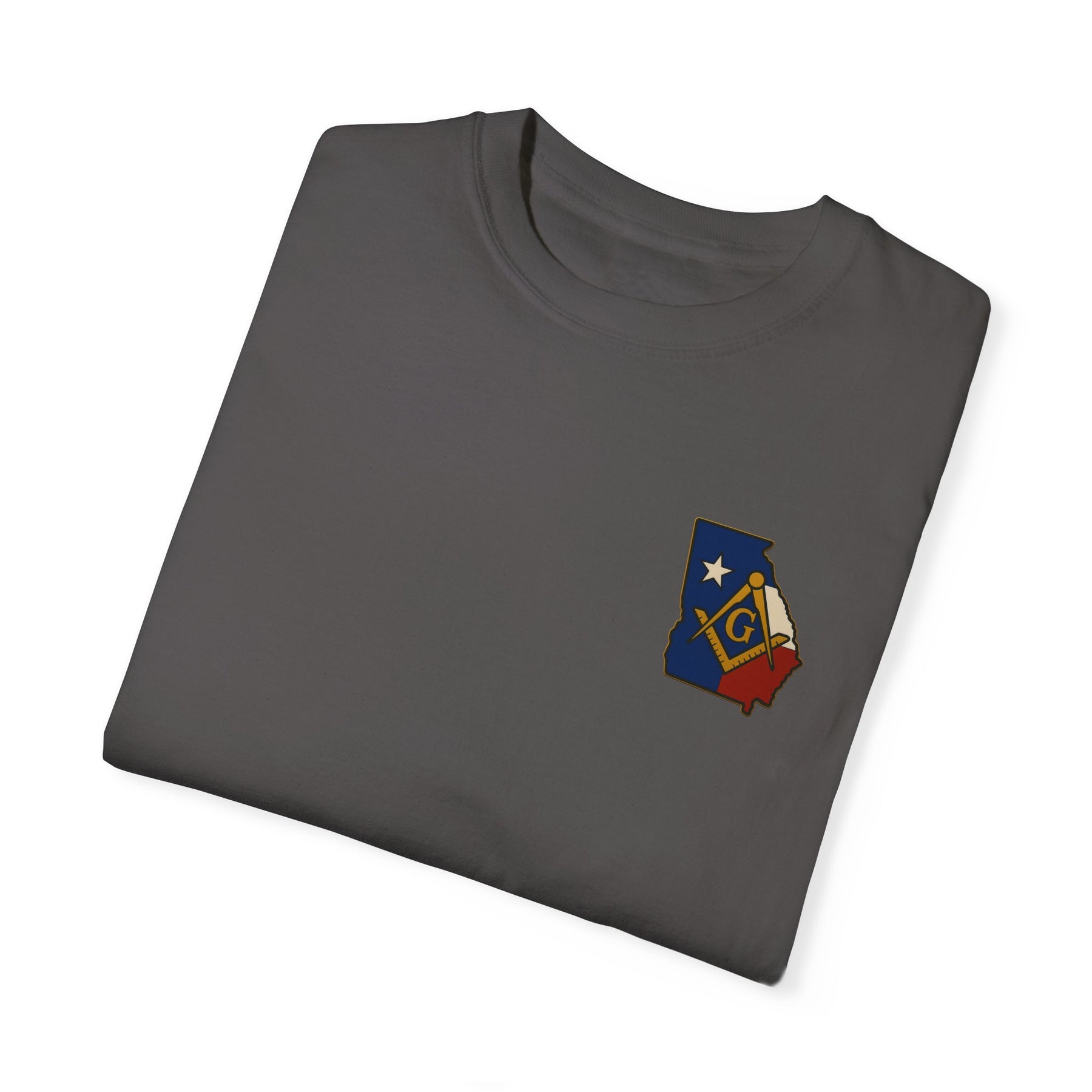 Master Mason Blue Lodge T-Shirt - Garment-Dyed Georgia Mason - Bricks Masons