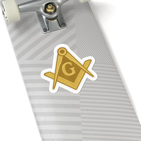 Master Mason Blue Lodge Sticker Decal - Kiss-Cut All Gold - Bricks Masons