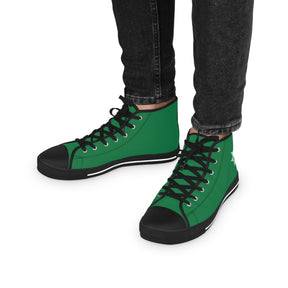 Knight Masons Sneaker - High Top Black & White Green Canvas - Bricks Masons
