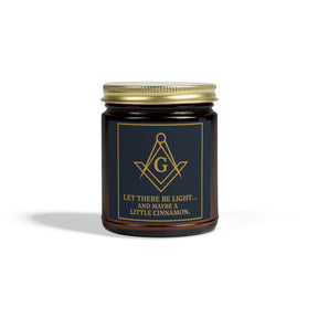 Master Mason Blue Lodge Candle - Let There Be Light Scented Coconut Apricot Wax - Bricks Masons