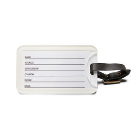 Royal Order of Jesters Luggage Tag - Purple Mirth With Black Leather Strap - Bricks Masons