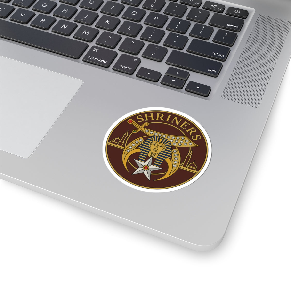 Shriners Sticker Decal - Kiss-Cut Brown Glossy Paper - Bricks Masons